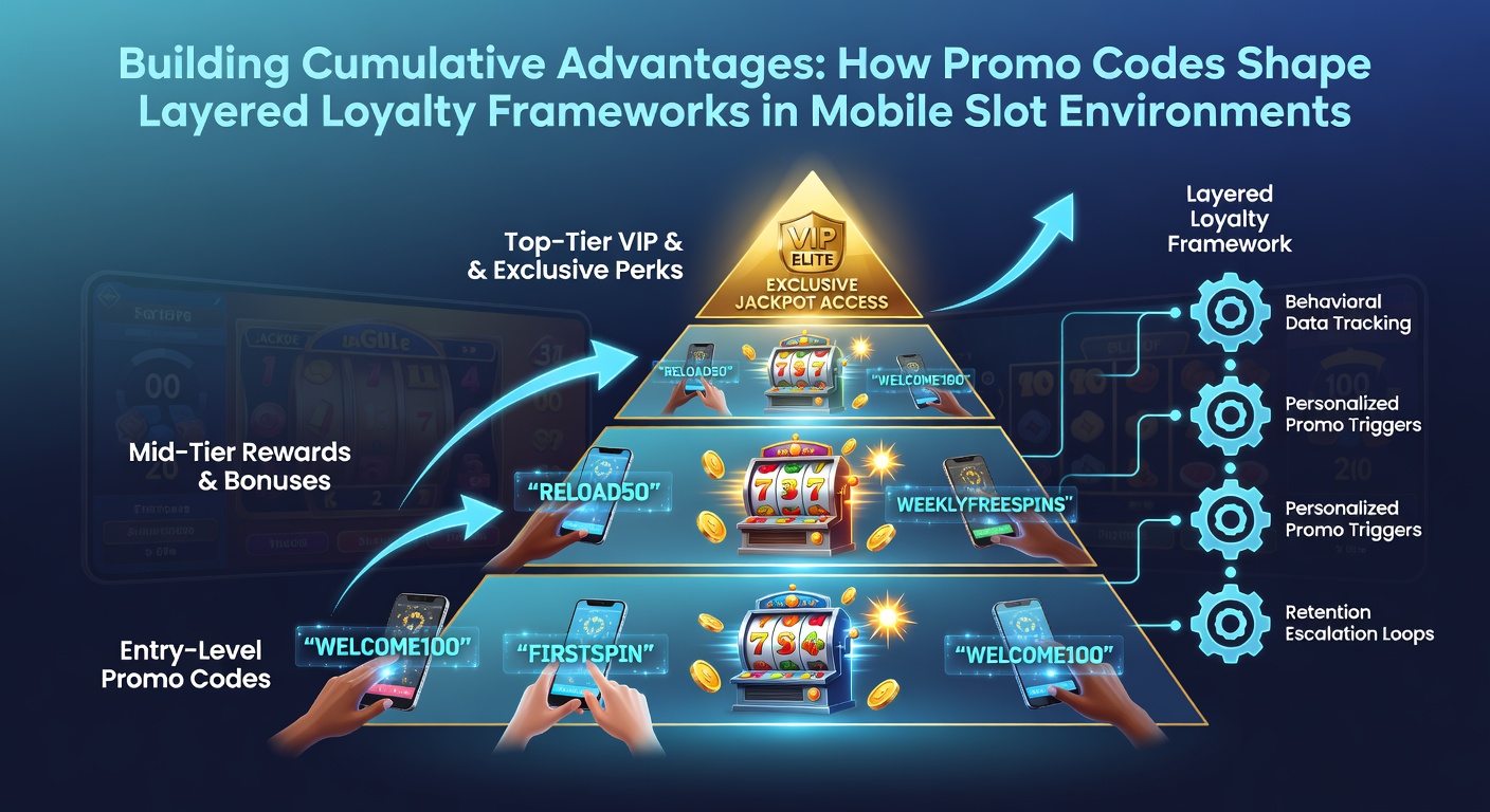Layered loyalty tiers displayed on a mobile app dashboard with accumulating rewards and promo code history