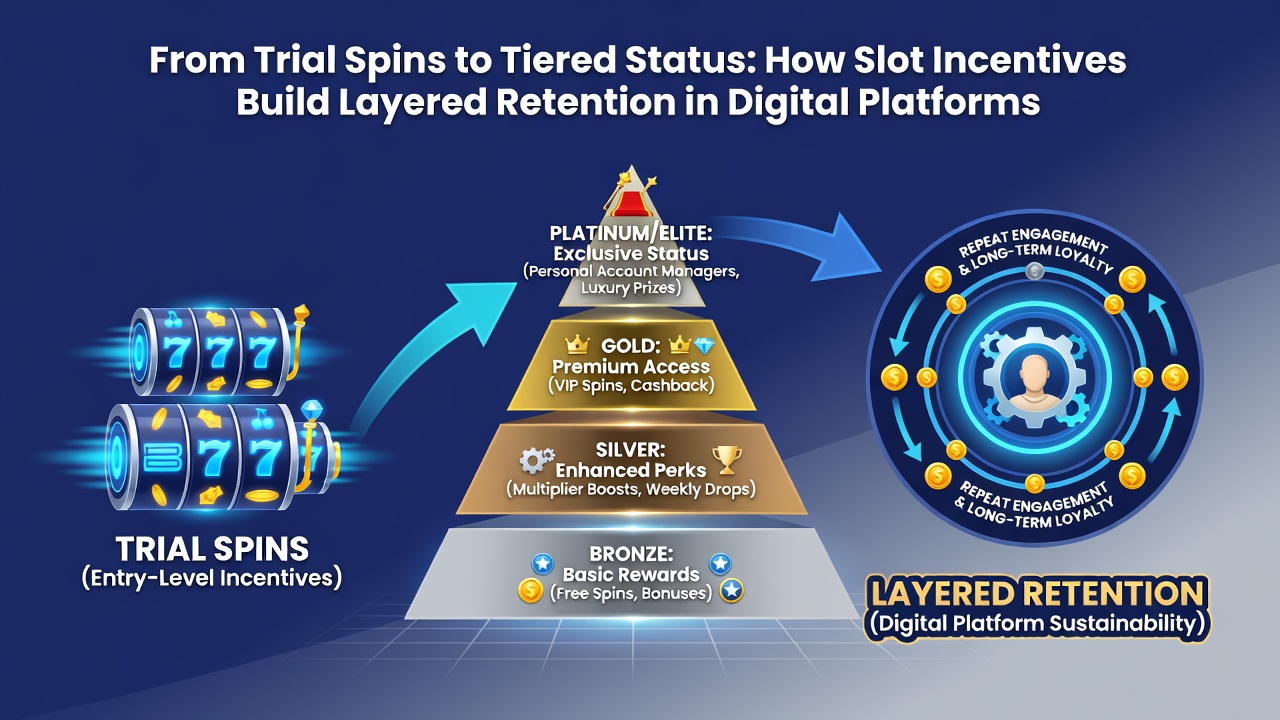 Loyalty dashboard on a tablet displaying tier progression from bronze to platinum with accumulated bonus points and upcoming rewards