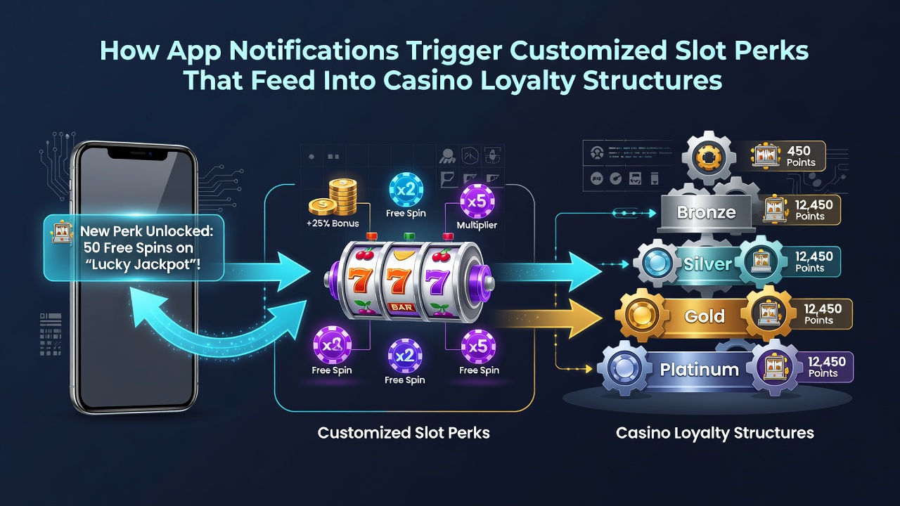 User interface showing slot game with loyalty points accumulation and notification history