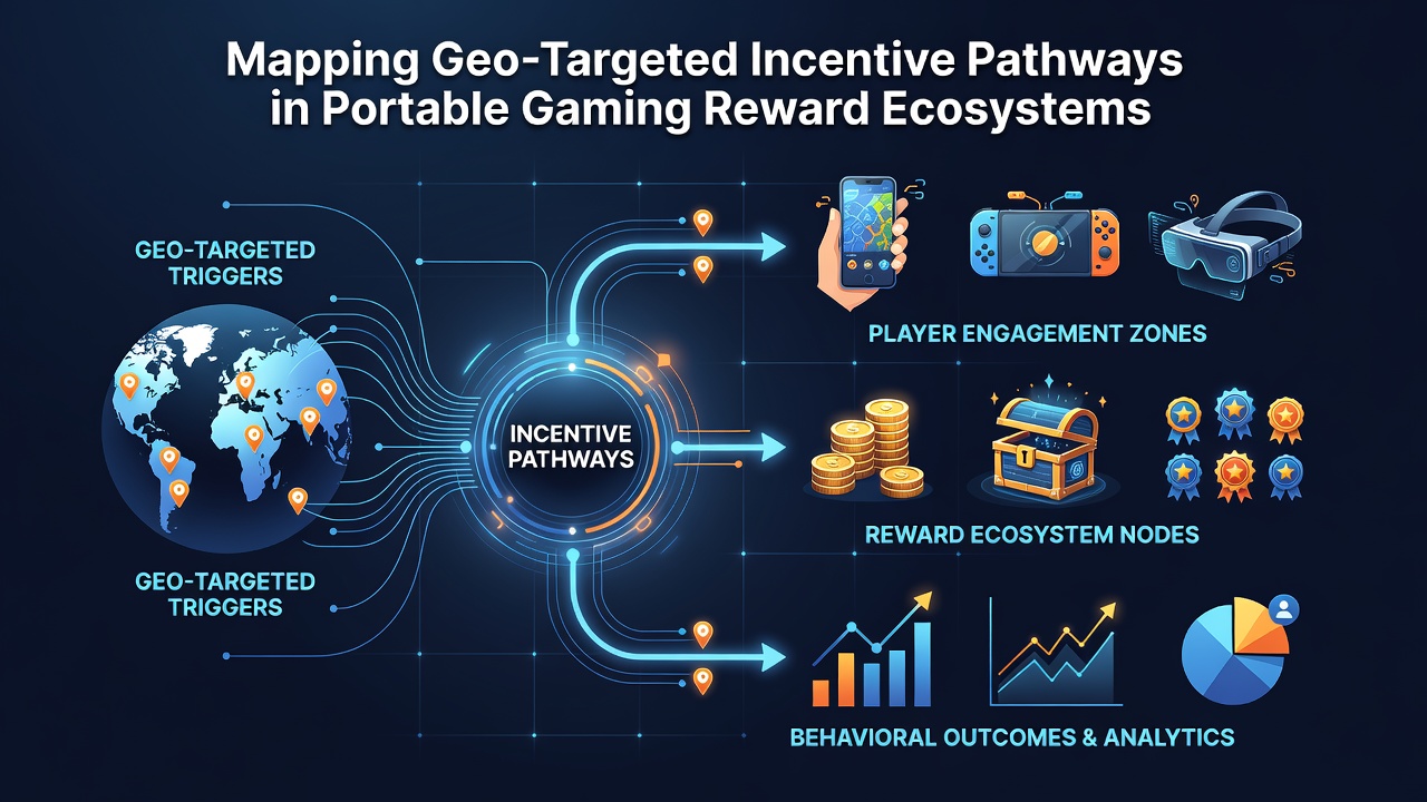 Diagram showing location-based reward flows in handheld casino applications